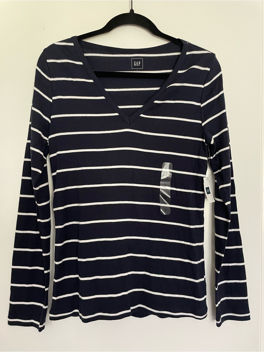 Gap Navy & White Striped Long Sleeve Shirt - NWT- Size XL
